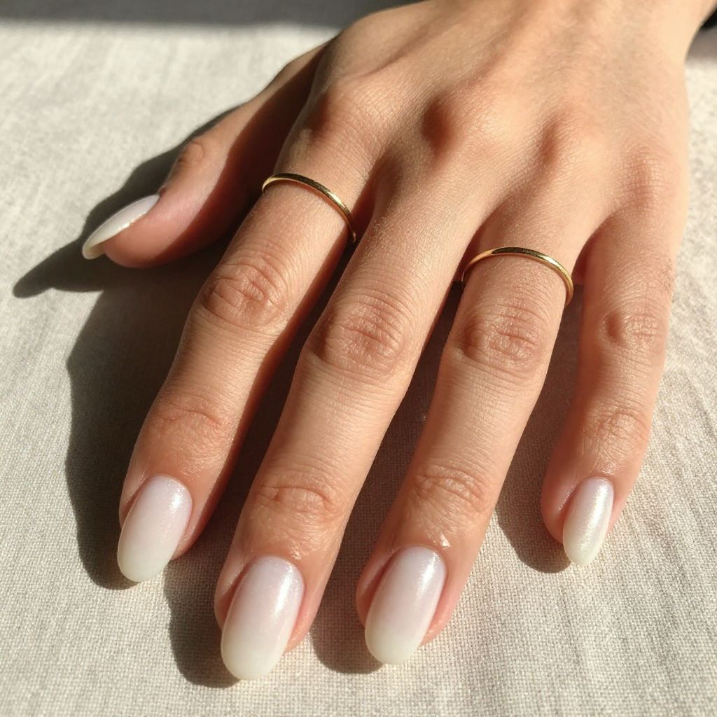 Milky White Nails