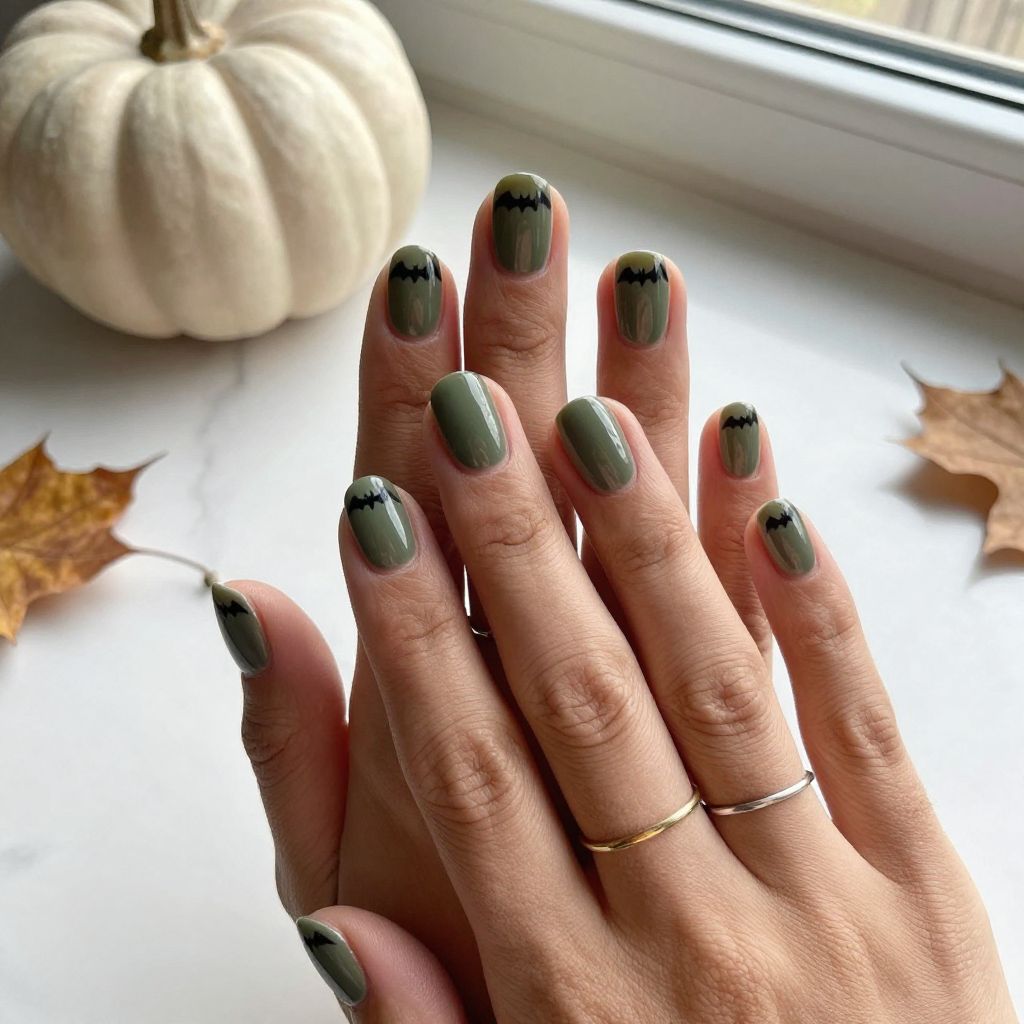 Olive and Black Bat Wings