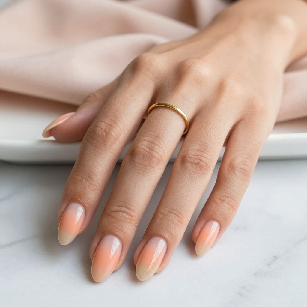Soft Peach Almond Nails