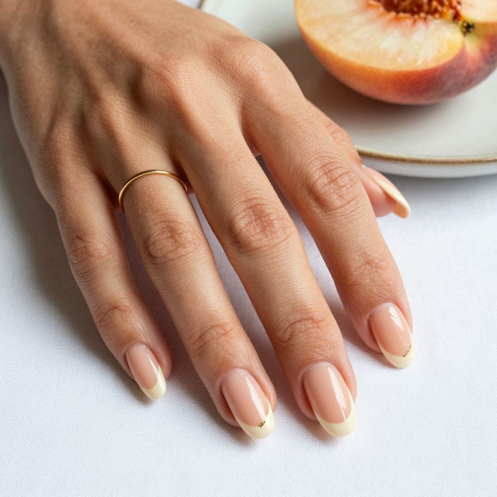 Peach Nude Almond Nails