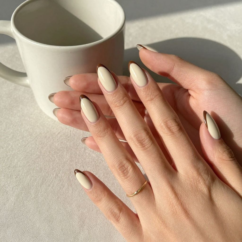 Cream with Chocolate Brown Tips