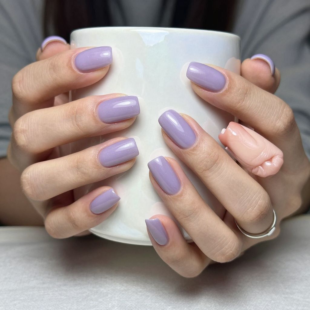 Lavender cream coffin nails