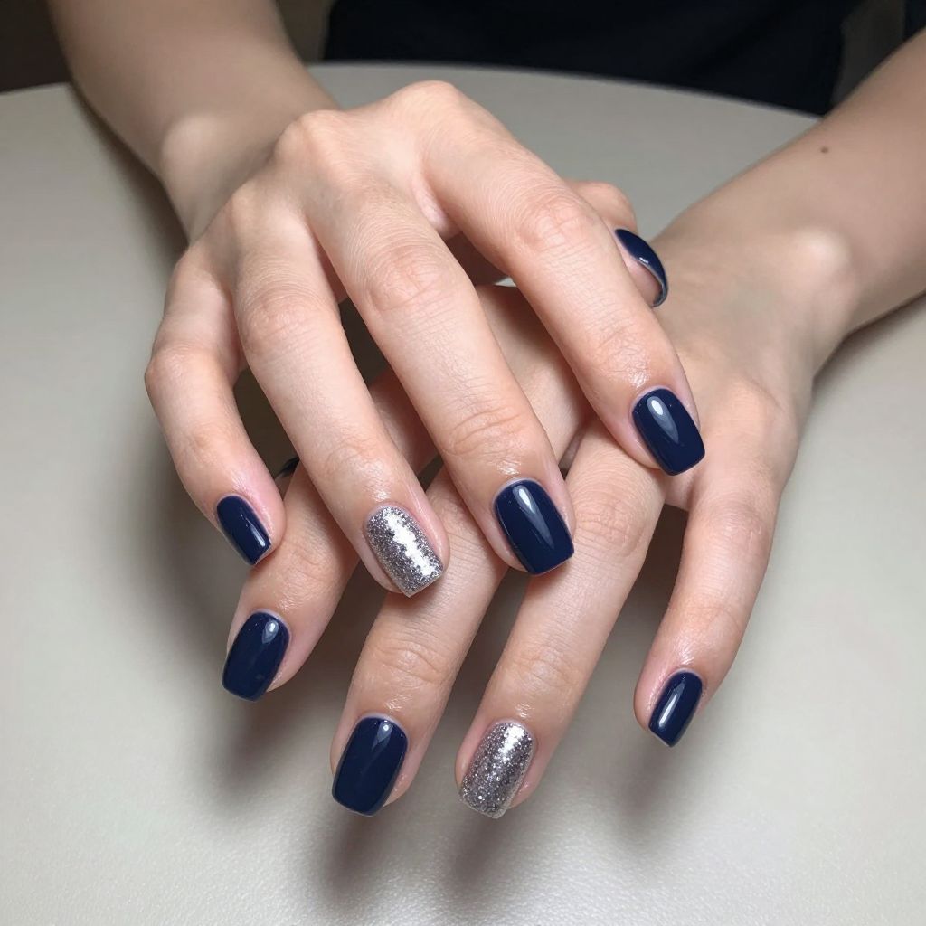Short nails Sage Green with White Dots