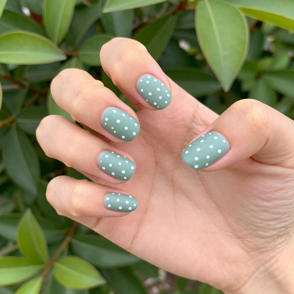 Short nails Navy Blue with Silver Glitter Accent