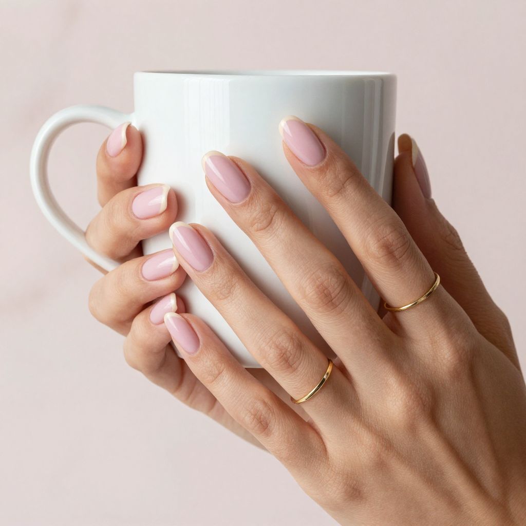 Soft Milky Pink Almond Nails