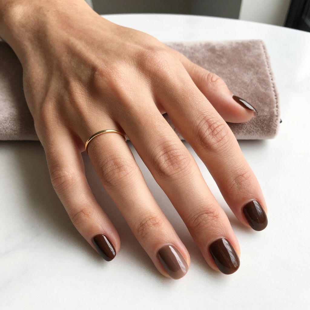 Deep Espresso Short Nails