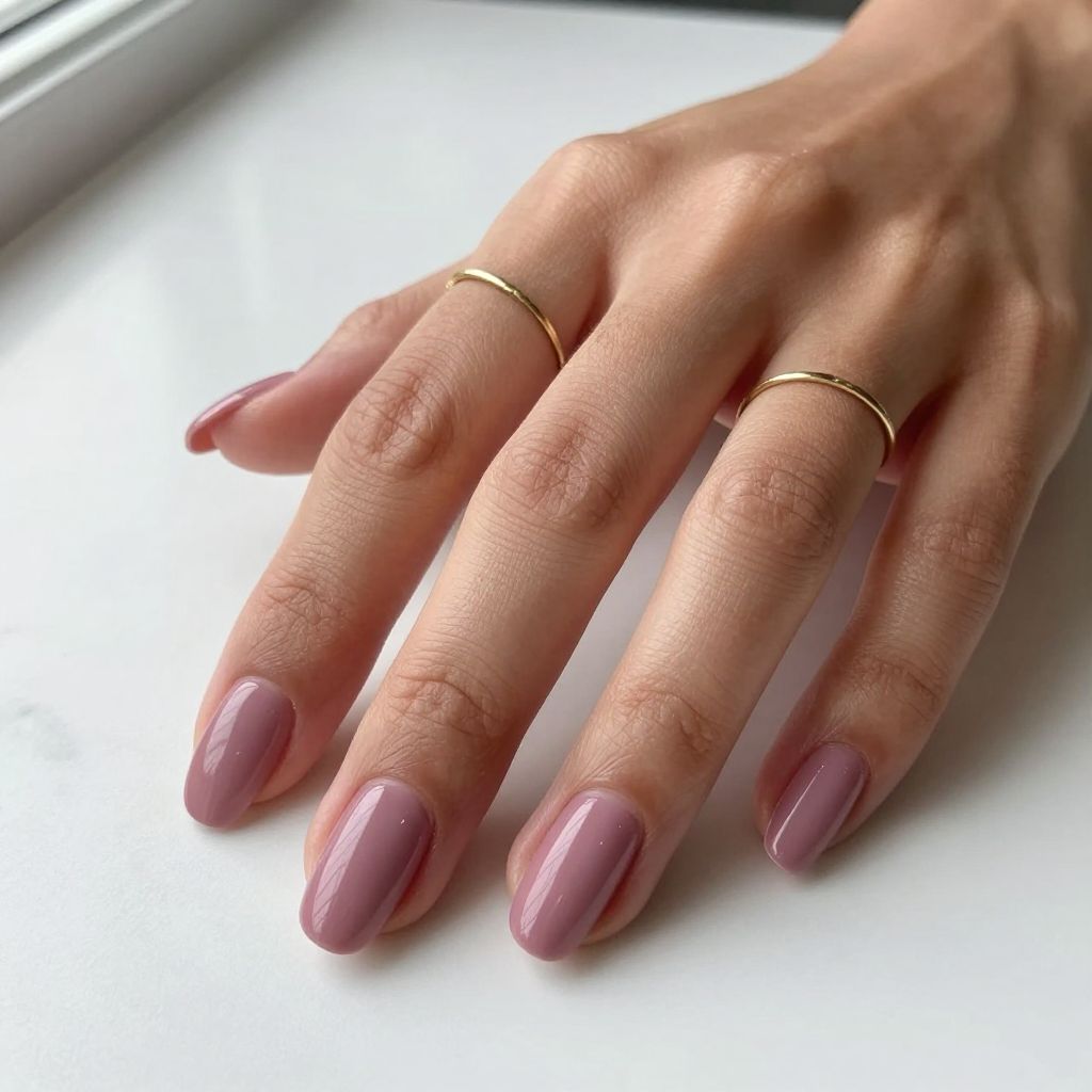 Dusty Rose Almond Nails