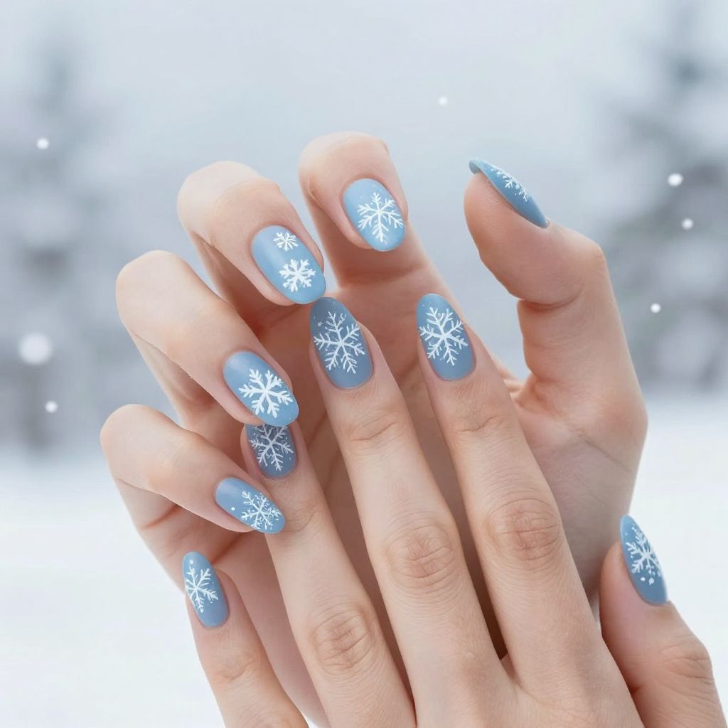 Snowflake nail idea 1
