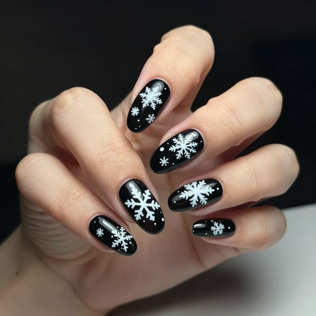 Snowflake nail idea 10