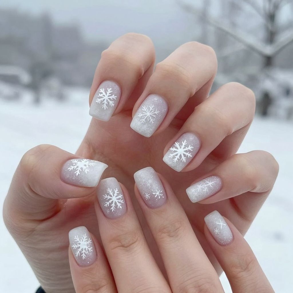 Snowflake nail idea 12