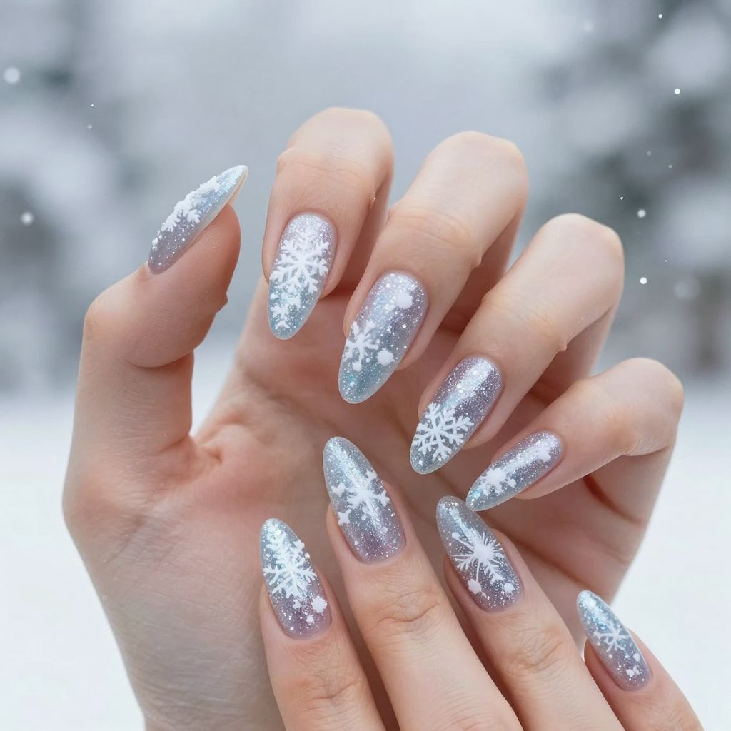 Snowflake nail idea 15