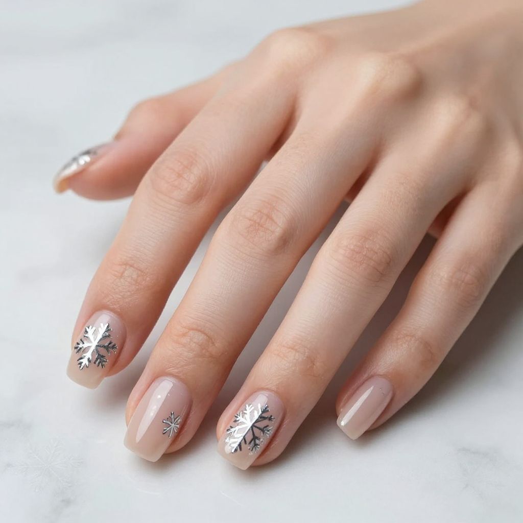 Snowflake nail idea 2