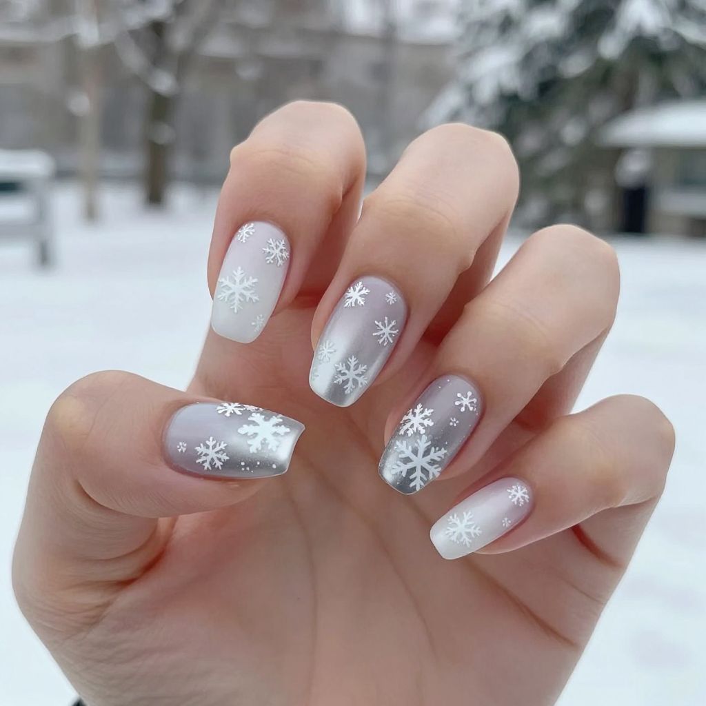 Snowflake nail idea 4