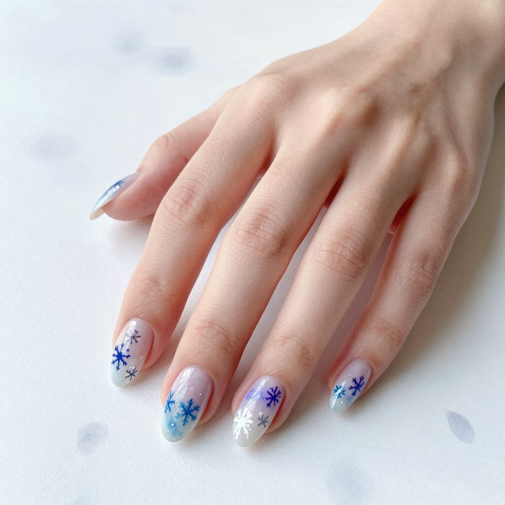 Snowflake nail idea 9