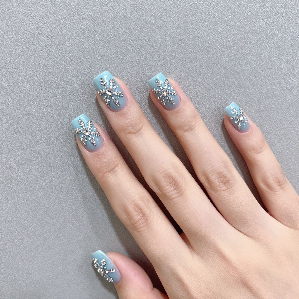 Snowflake nail idea 8