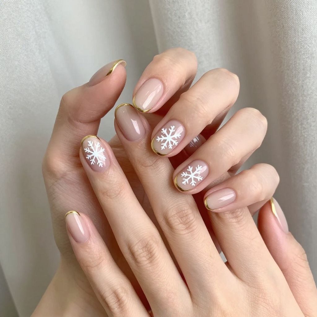 Snowflake nail idea 7