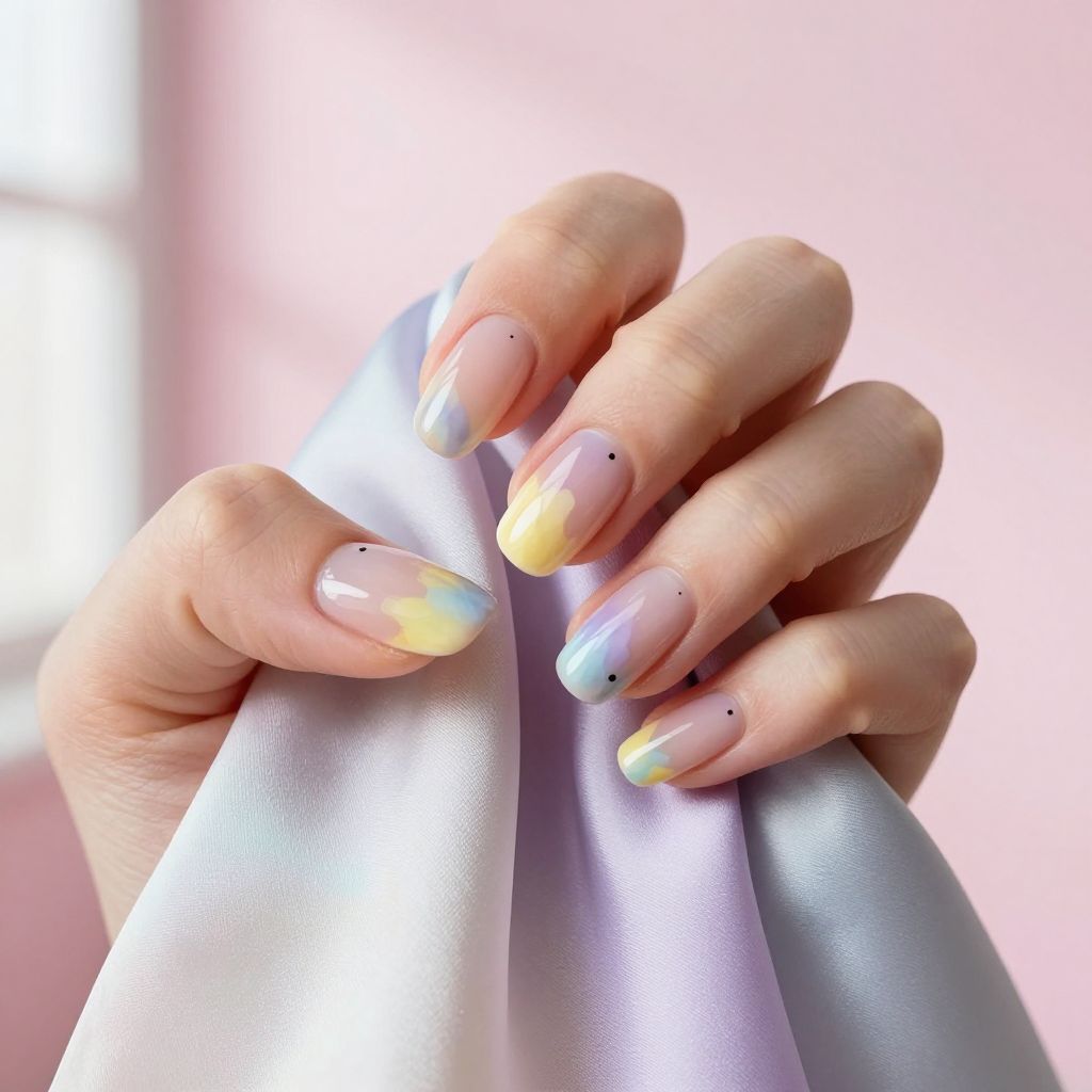 Watercolor Wildflowers spring acrylic nails