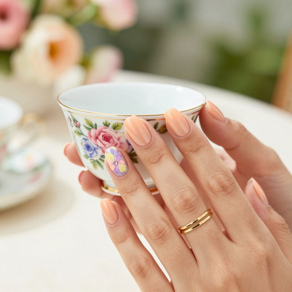 Garden Party Gems spring acrylic nails