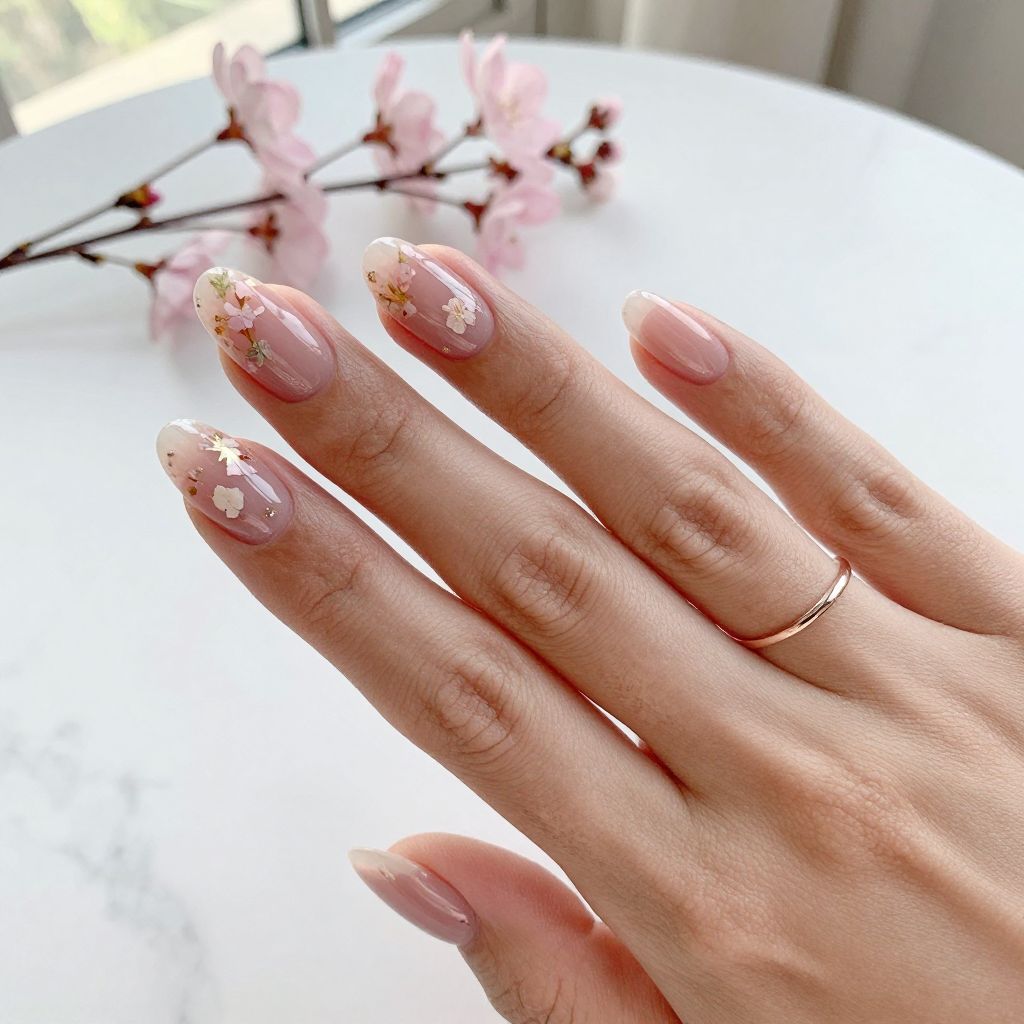 Clear Dip With Floral Confetti