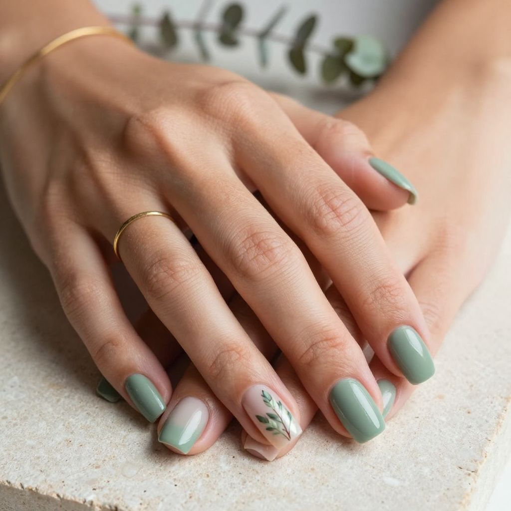 Sage Green Square Tips