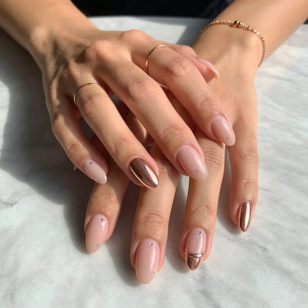 Blush Pink Chrome Accent