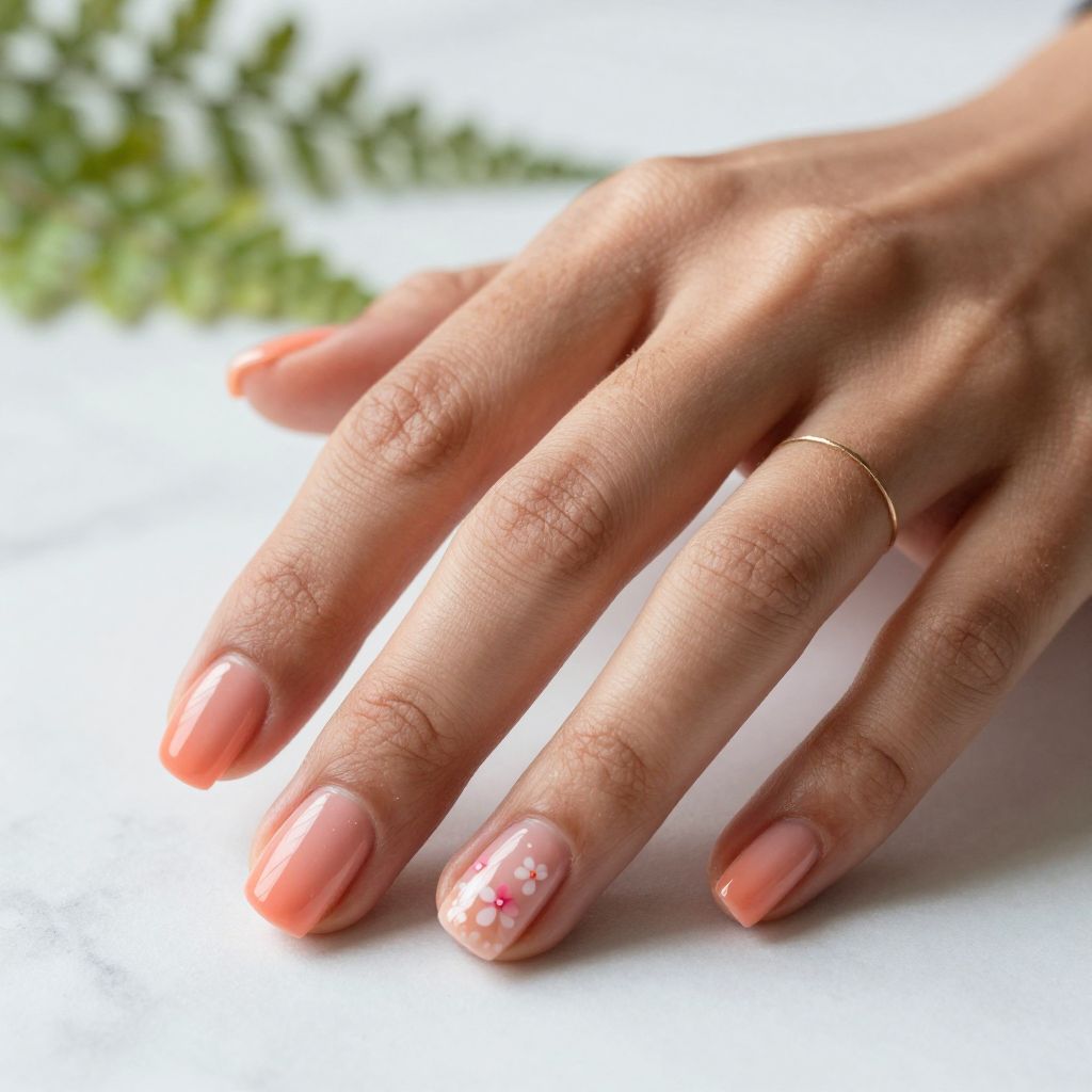 Coral Bloom Nails