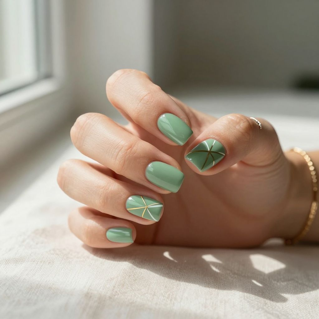 Sage Green Minimal Lines