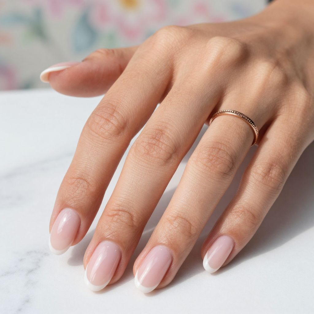 Sheer Pink Almond Nails