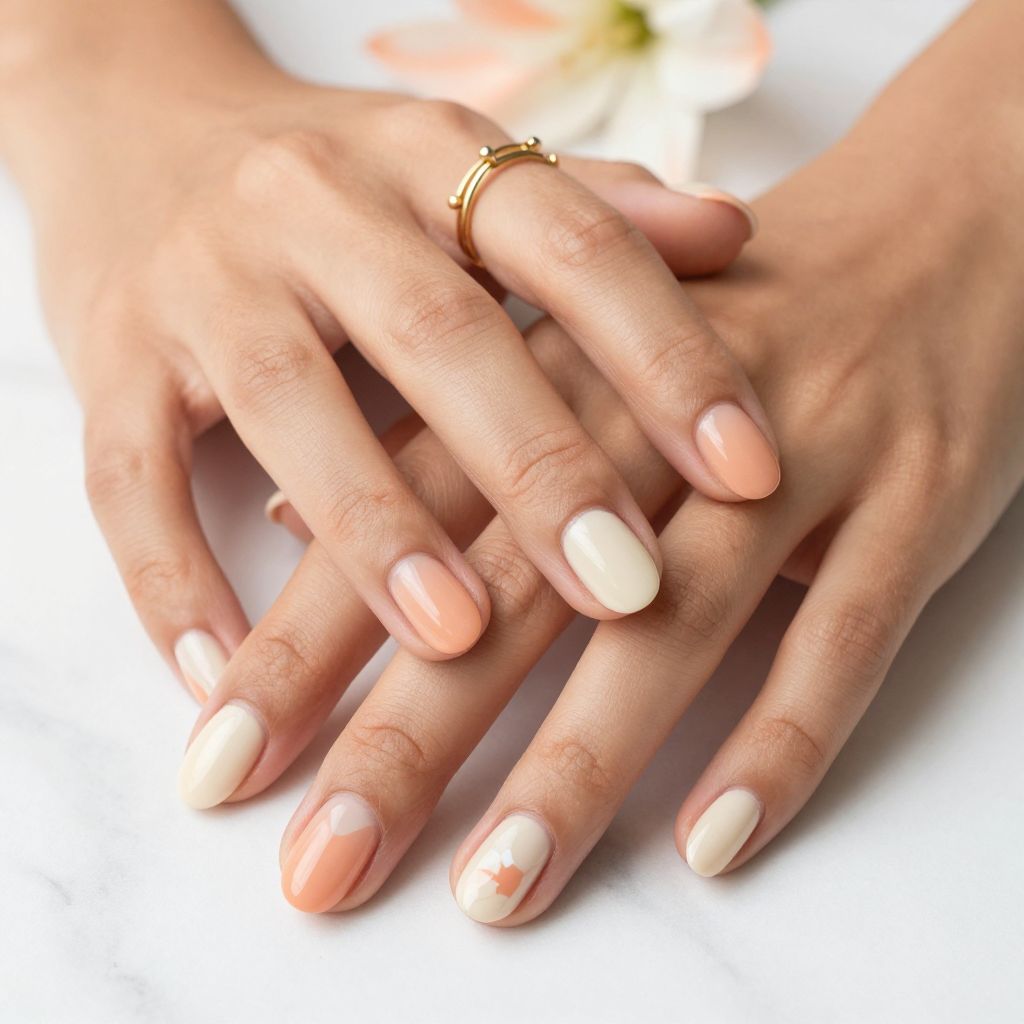 Soft Coral Rounded Nails
