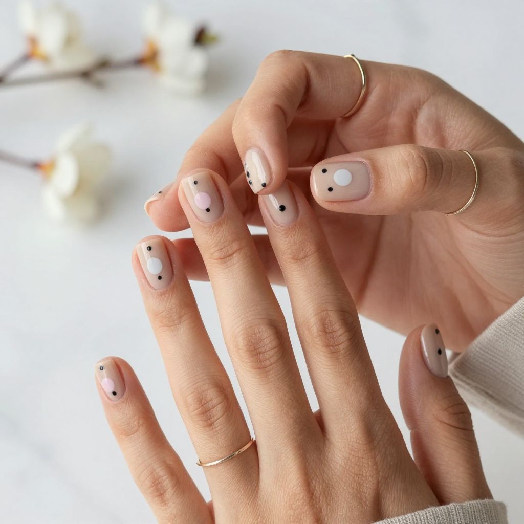Minimal Dot Accent Nails