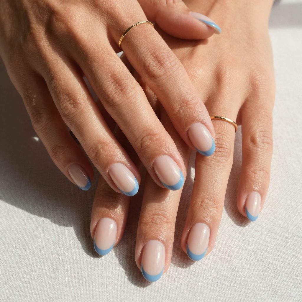Soft Blue French Tips