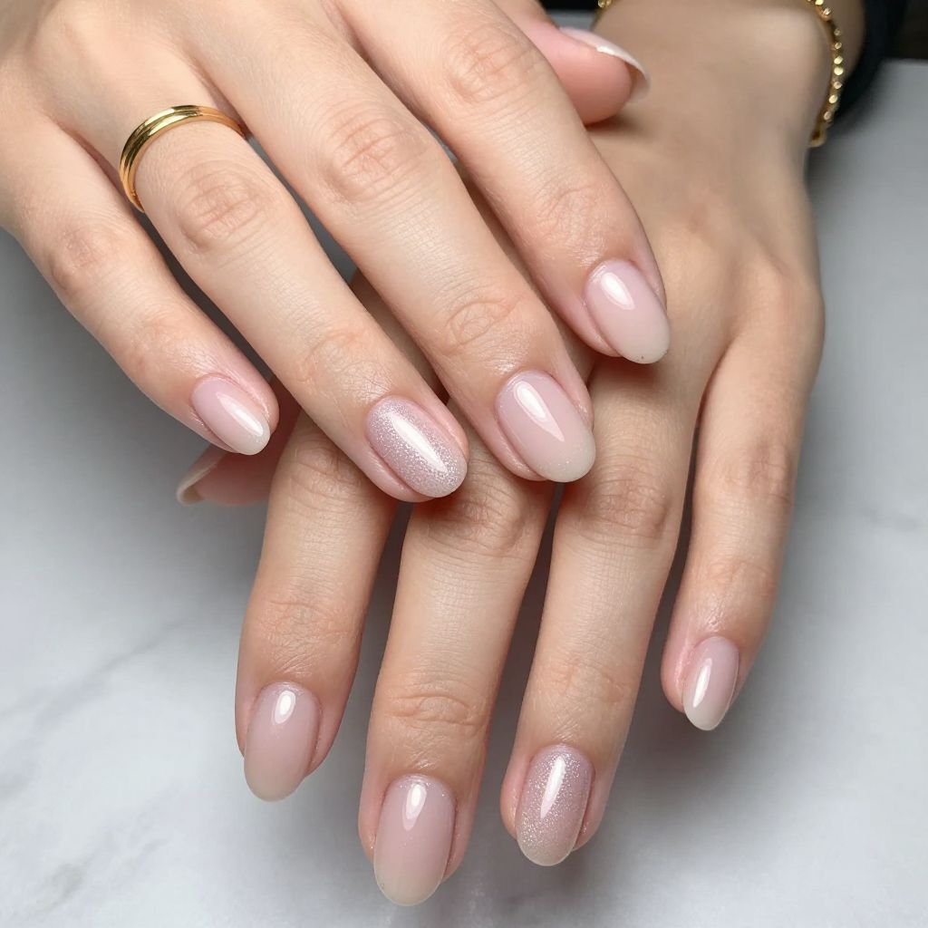 Barely There Shimmer Nails