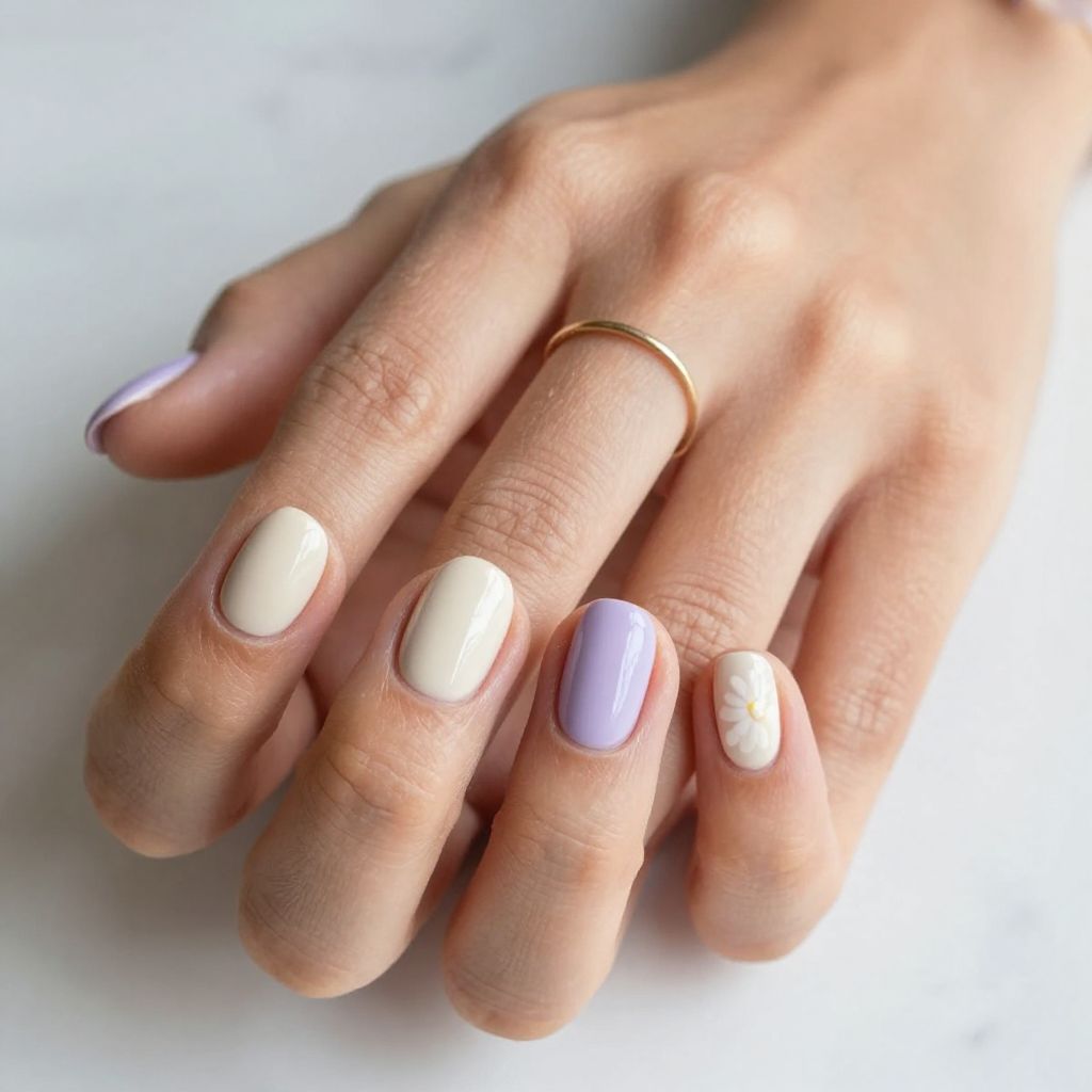 Pale Lavender Oval Nails