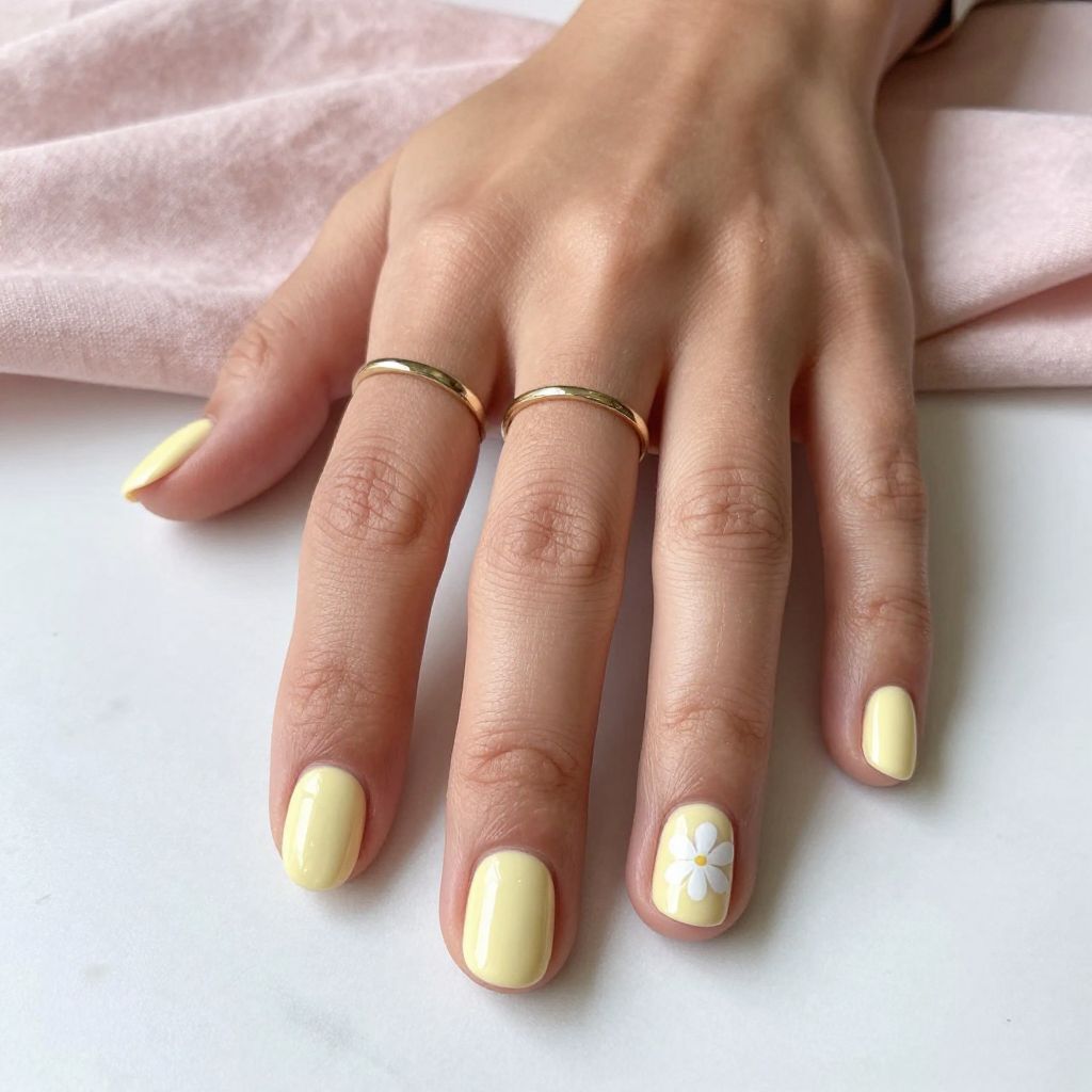 Butter Yellow Short Nails