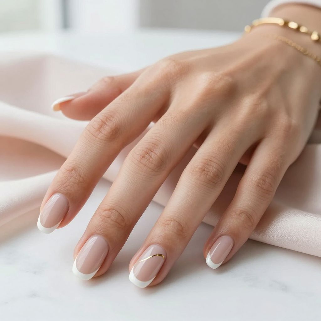 Nude Nails With Micro French Tips