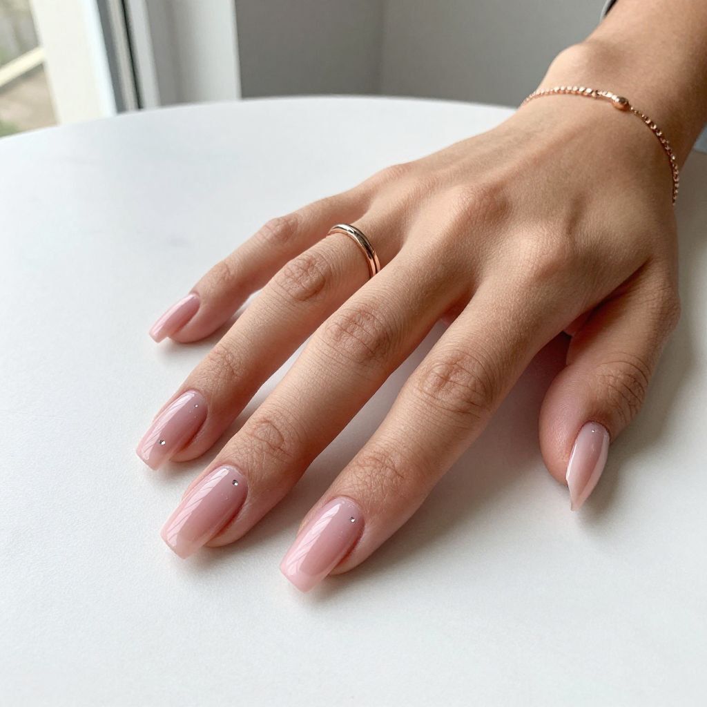 Ombré Pink Fade square acrylic nail idea
