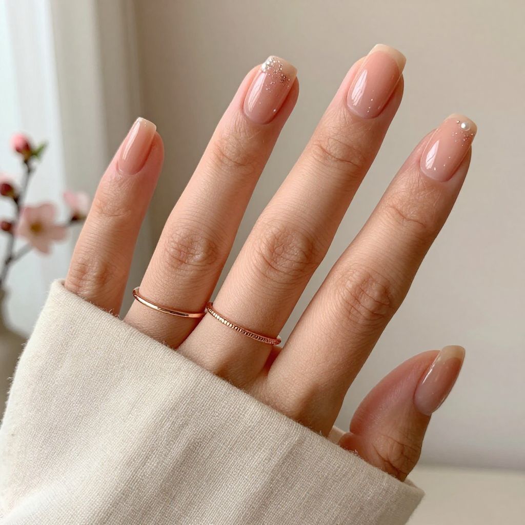 Square Short Acrylic Nail Ideas 12