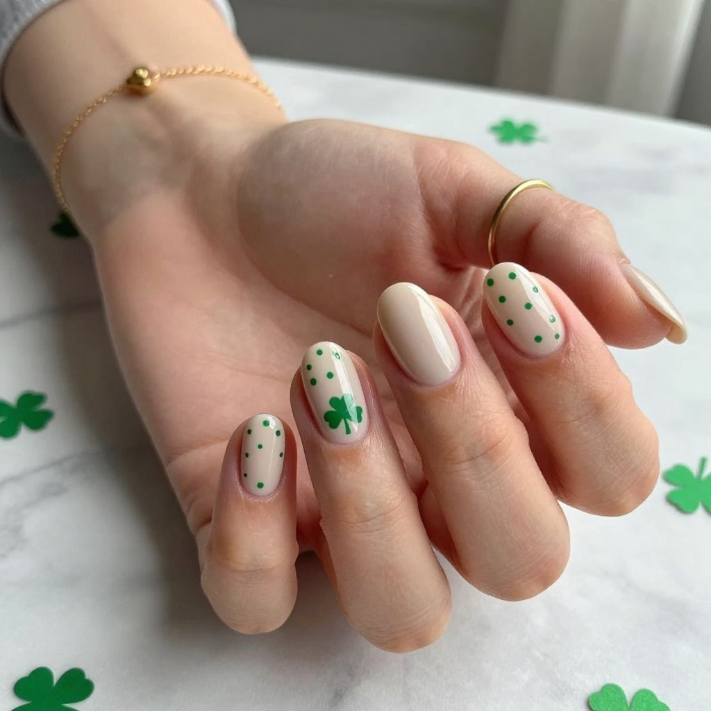 Minimalist Lucky Dot Nails