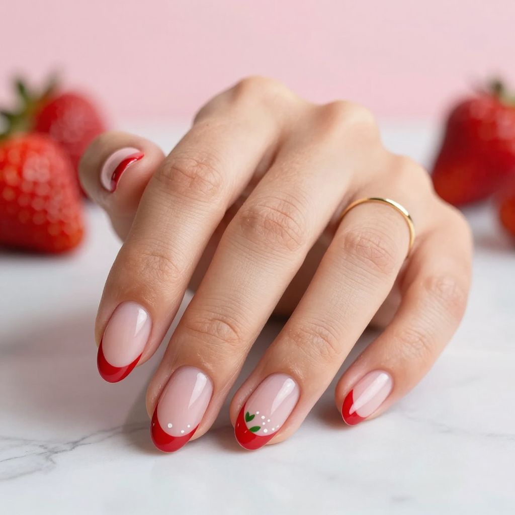 Classic Strawberry French Tips
