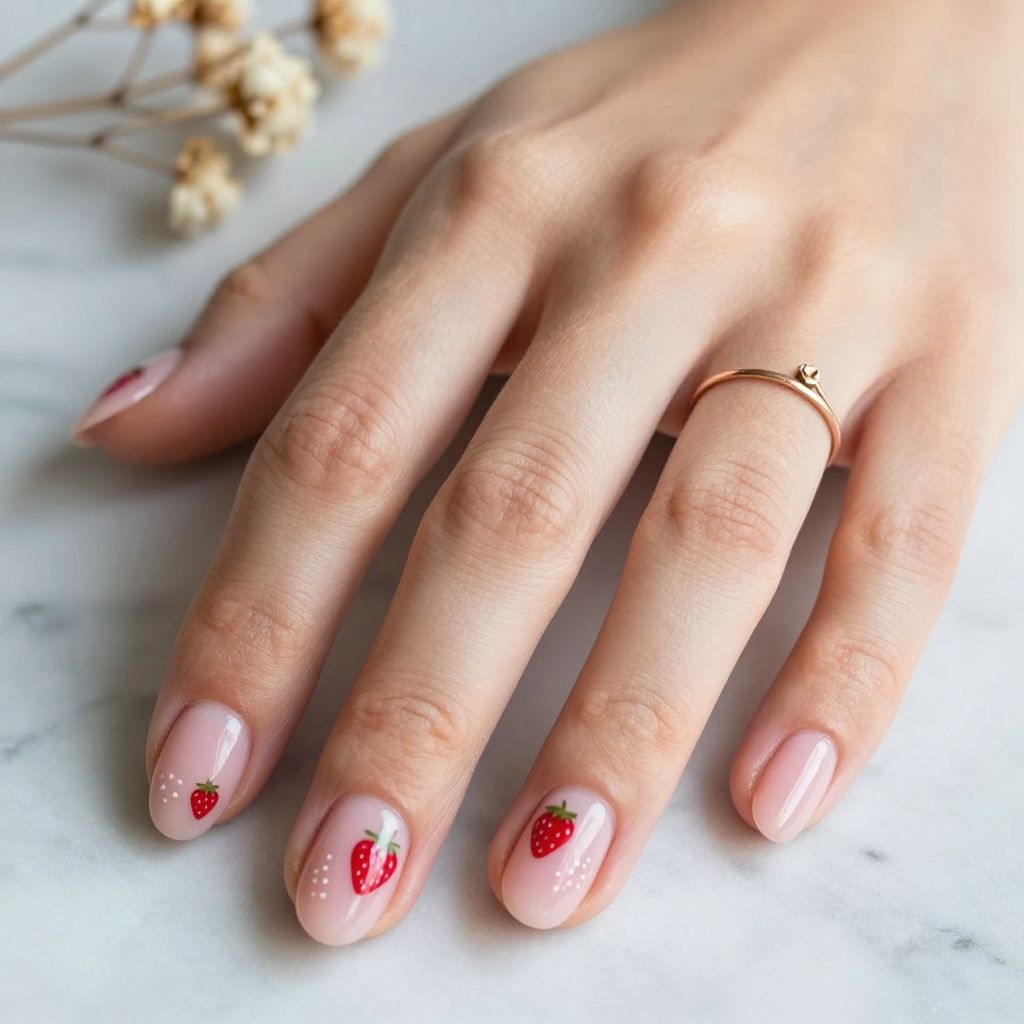 Strawberry Milk Nails