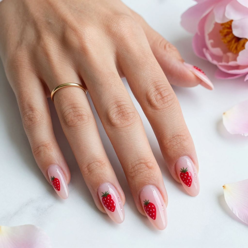 Candy Core Strawberry Nails