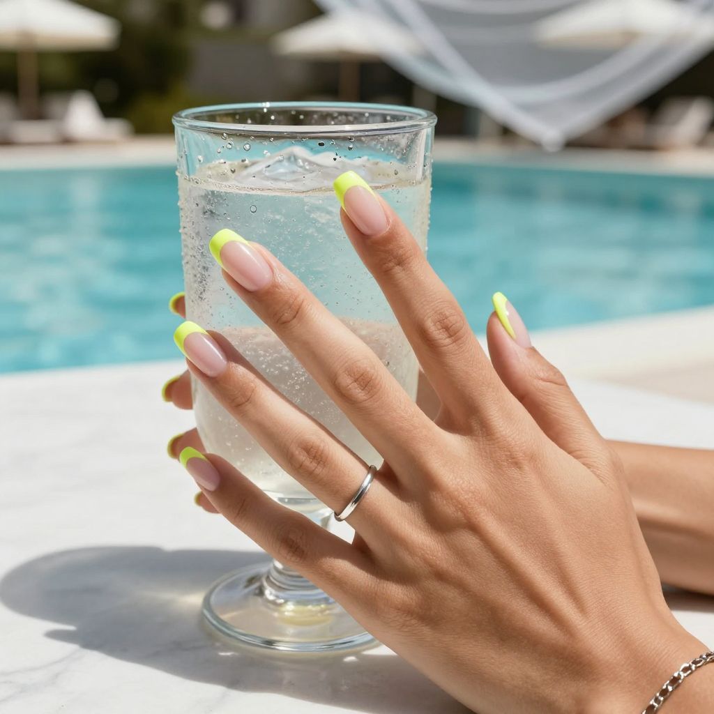 Lemonade French tip acrylic nails