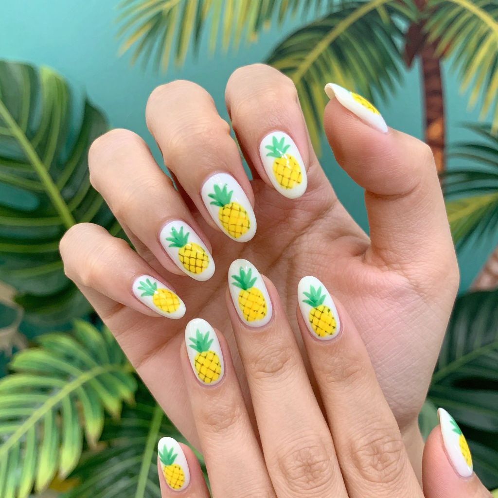 Summer Almond Nail Designs nail idea 11