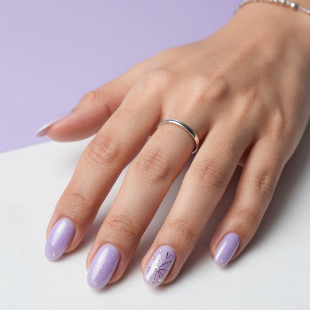 Lavender Pearl Almond Nails