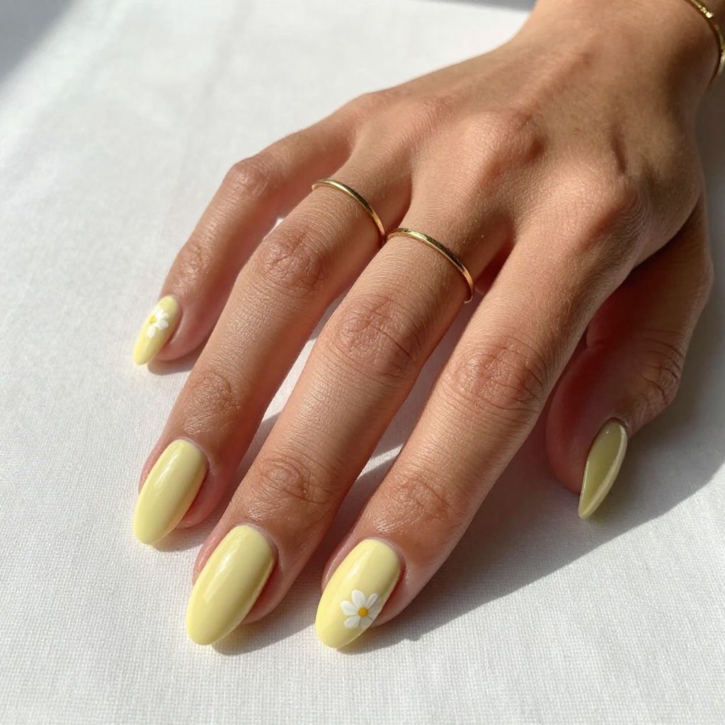 Lemon Sorbet Almond Nails