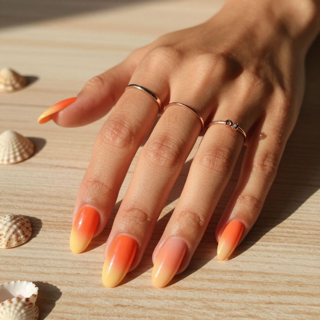 Sunset Ombre French Tips