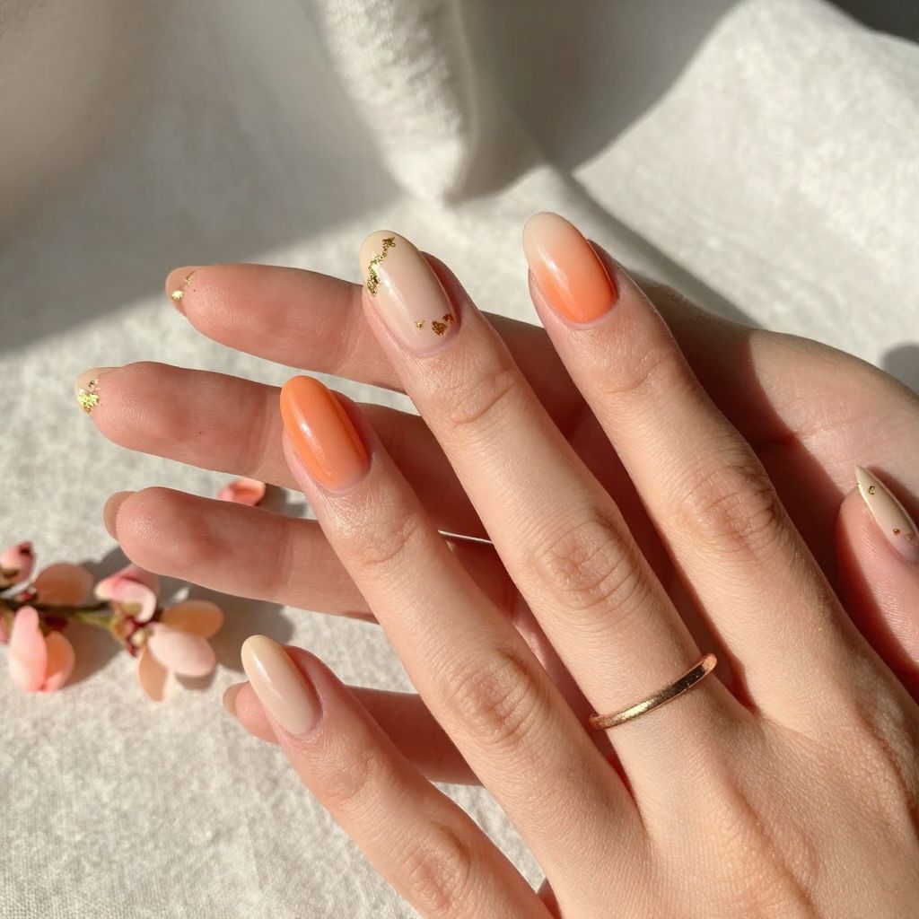 Coral Sunset French Tips
