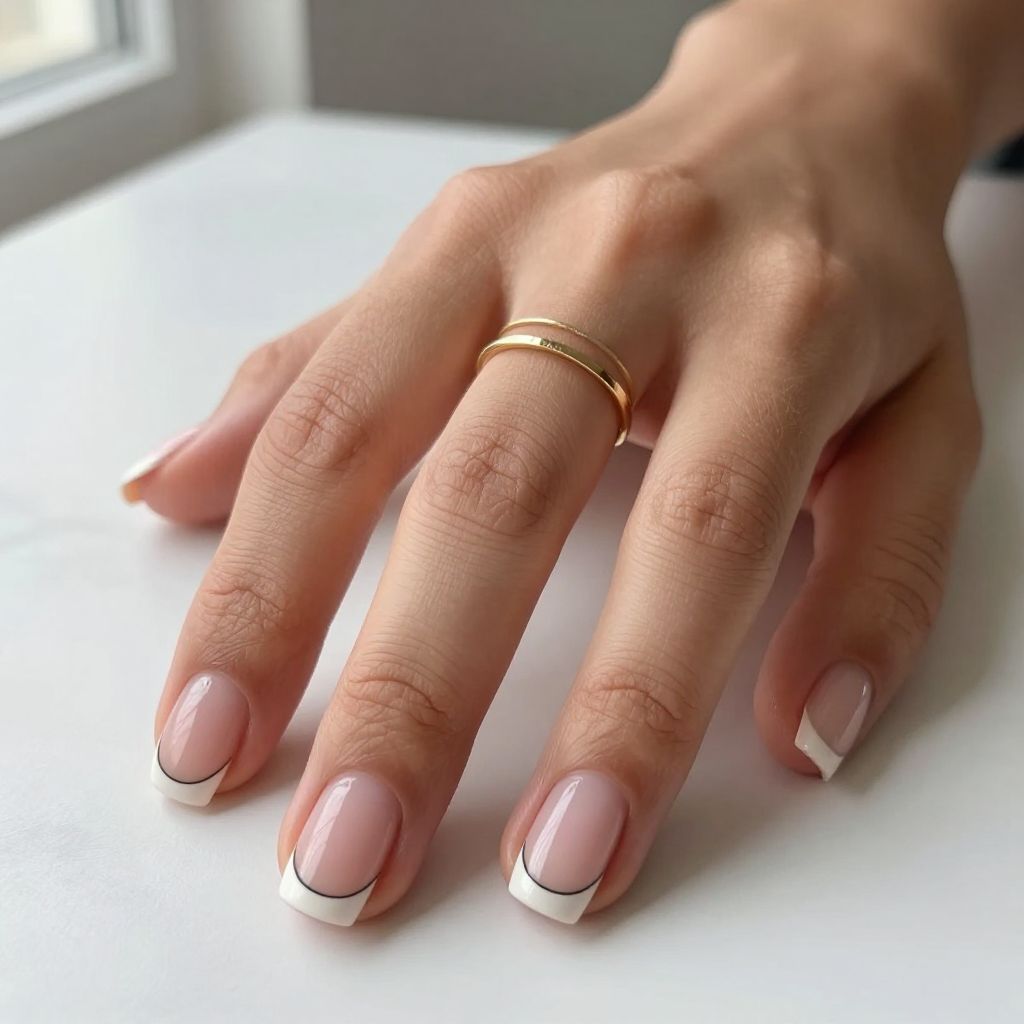 Minimalist Black Line French Tips
