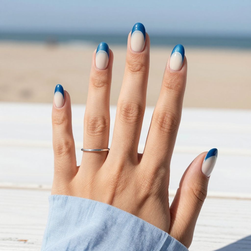 Ocean Blue French Tips