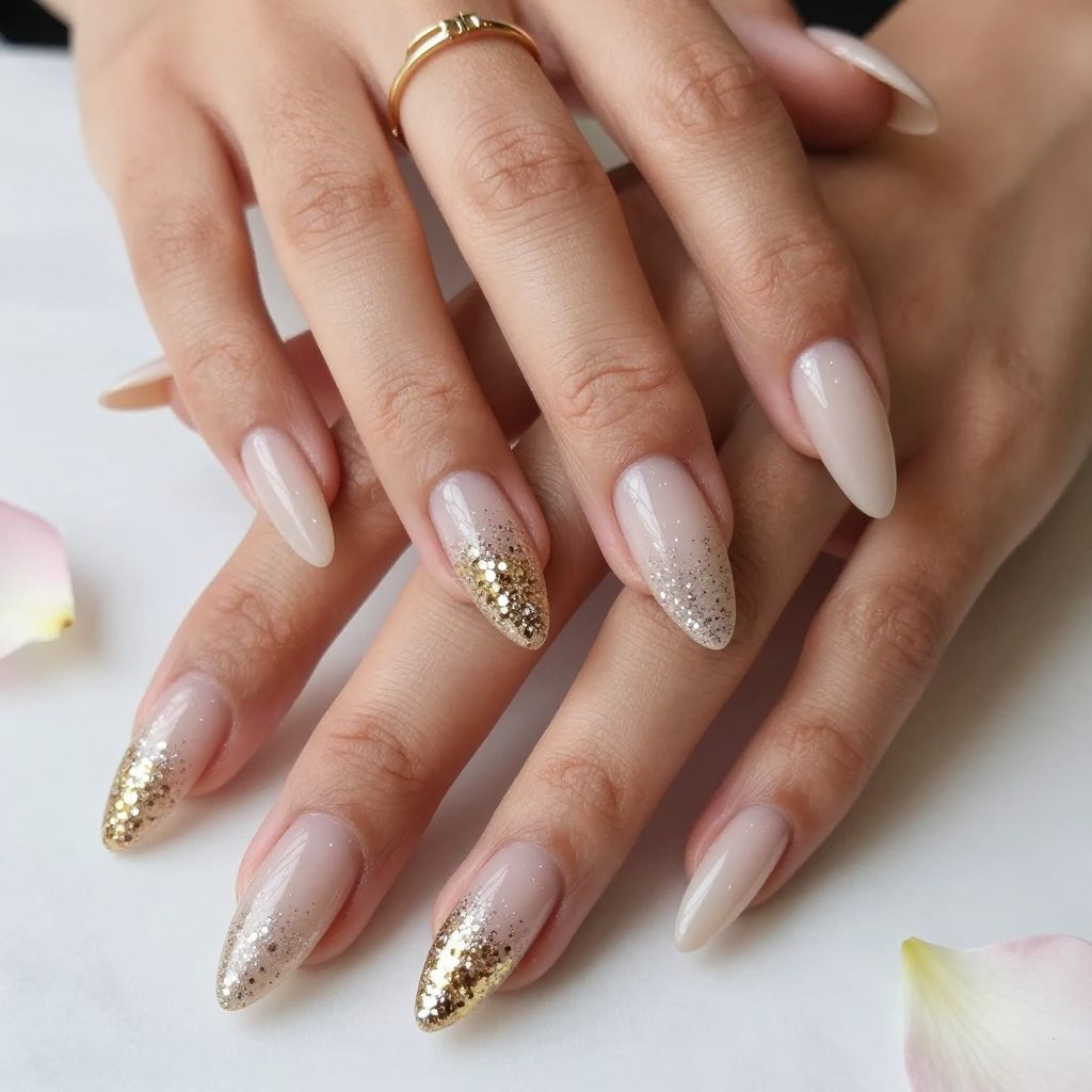 Glitter Gradient French Tips